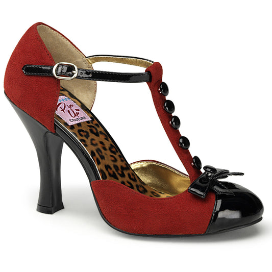 Pin Up Couture Frauenpumpen SMITTEN-10 rot m. wildleder-blk pat