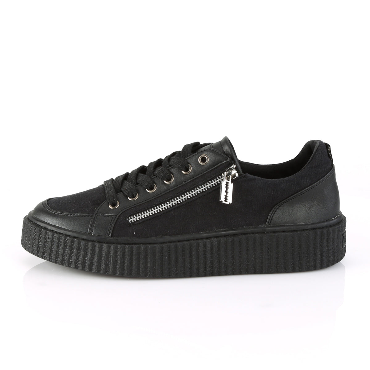DemoniaCult Herren SNEEKER-105 BLK Canvas-BLK PU