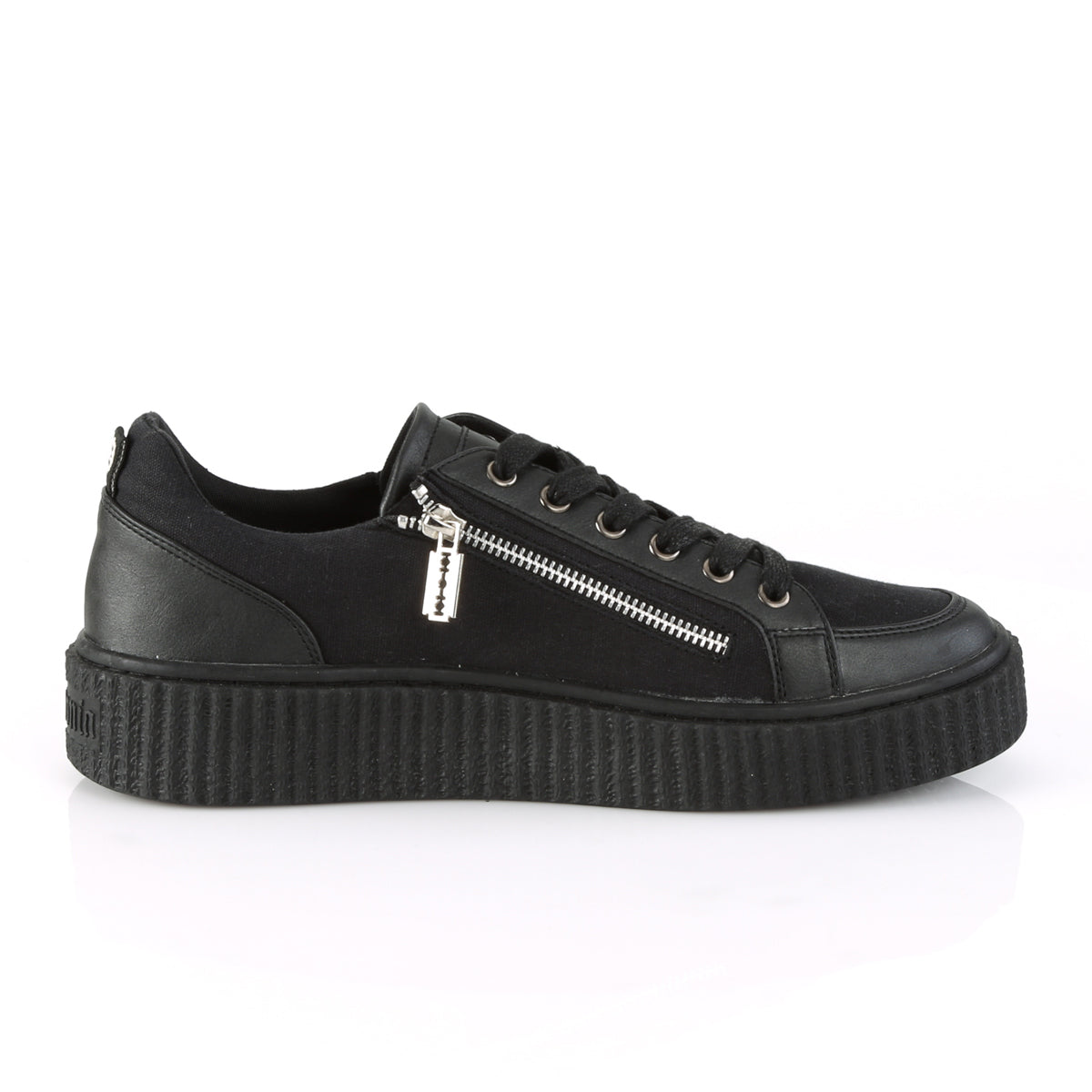 DemoniaCult Herren SNEEKER-105 BLK Canvas-BLK PU