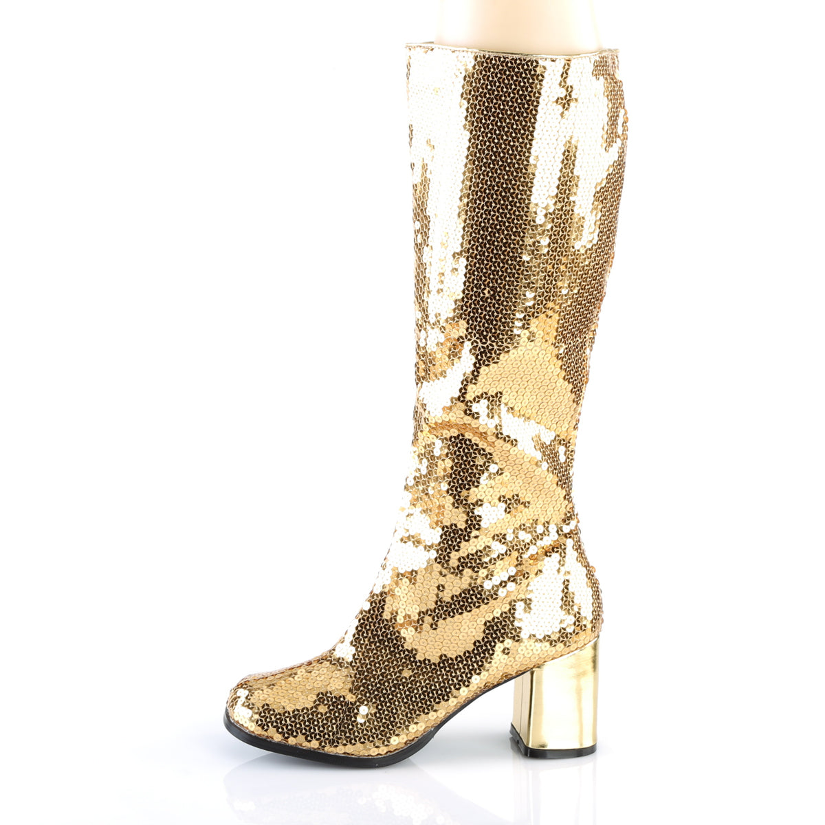 Bordello Womens Boots. SPECTACUL-300SQ Gold Pailletten