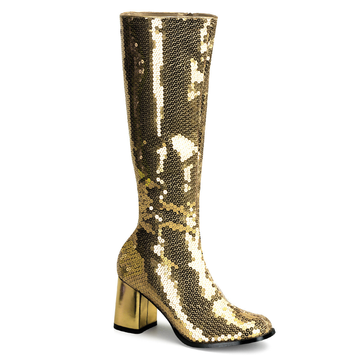 Bordello Womens Boots. SPECTACUL-300SQ Gold Pailletten