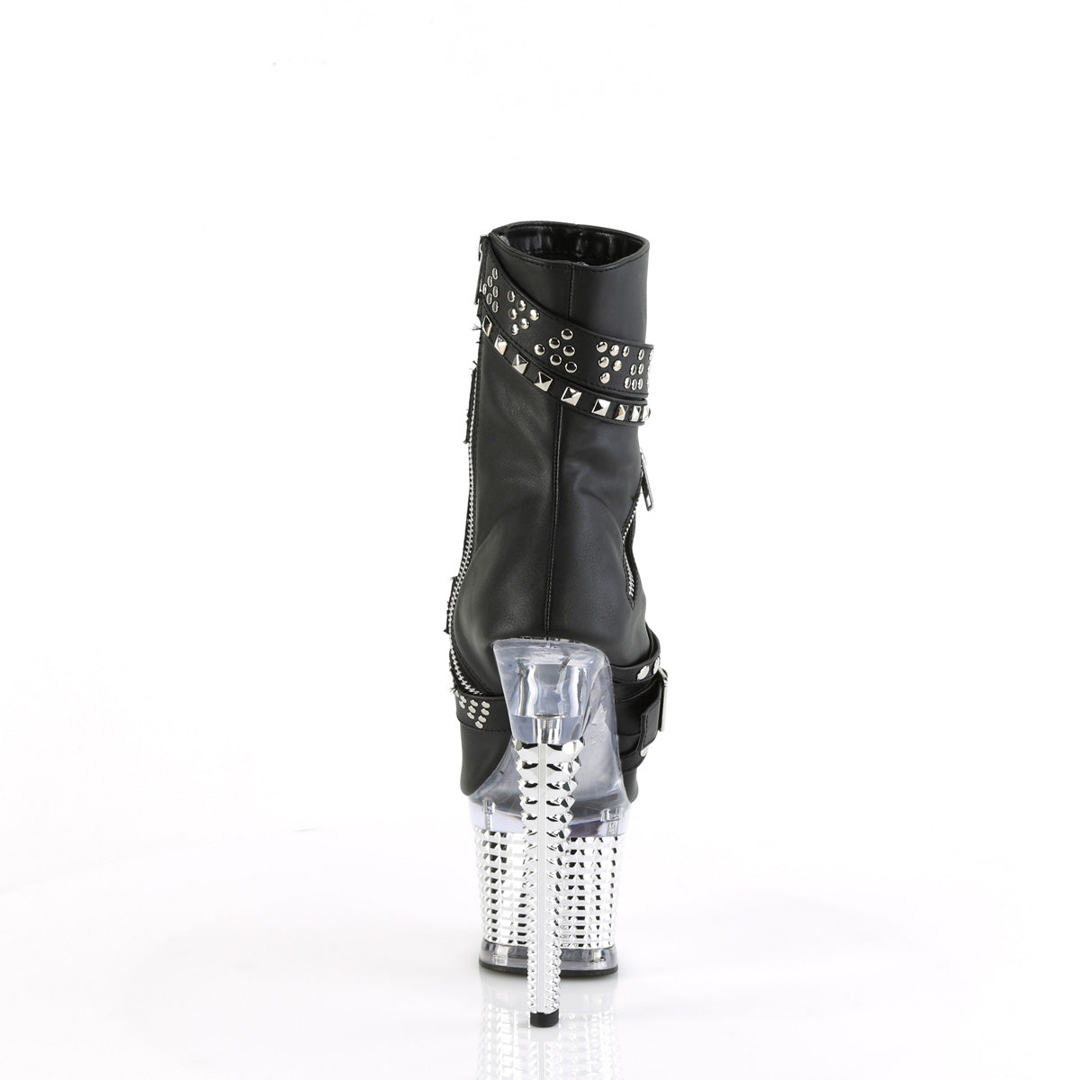 Pleaser Stiefeletten SPECTATOR-1015 BLK-Faux-Leder / CLR-SLV-Chrom