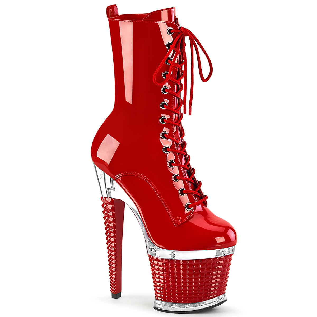 Pleaser Ankle Boots SPECTATOR-1040 Red/Clr-Red