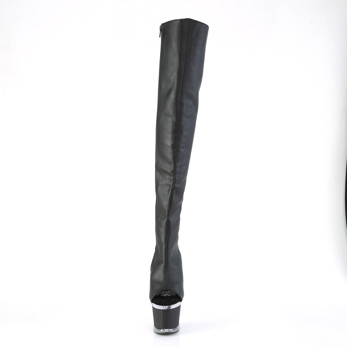 Pleaser Stiefel SPECTATOR-3019 BLK Faux Leder / CLR-BLK Matte