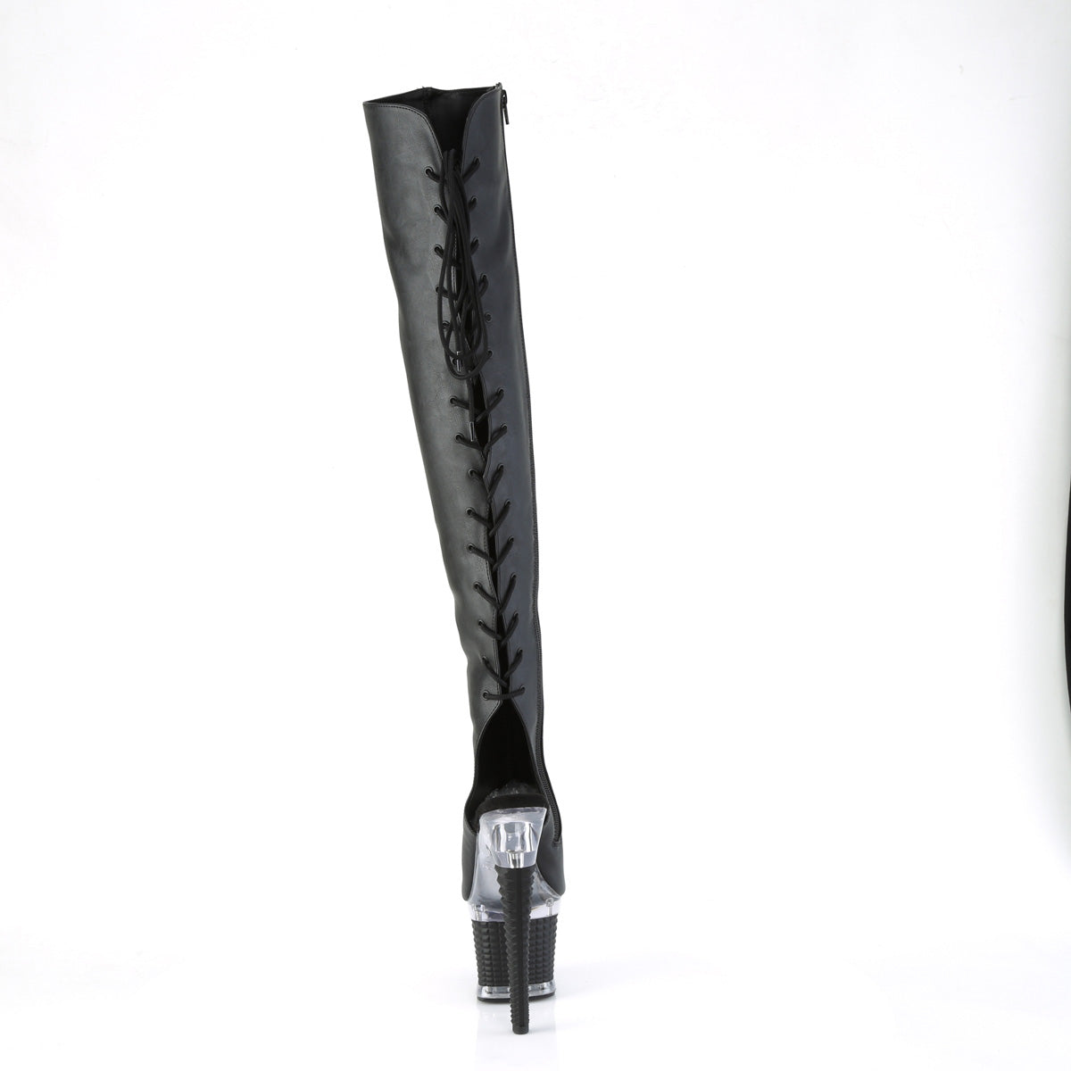 Pleaser Stiefel SPECTATOR-3019 BLK Faux Leder / CLR-BLK Matte
