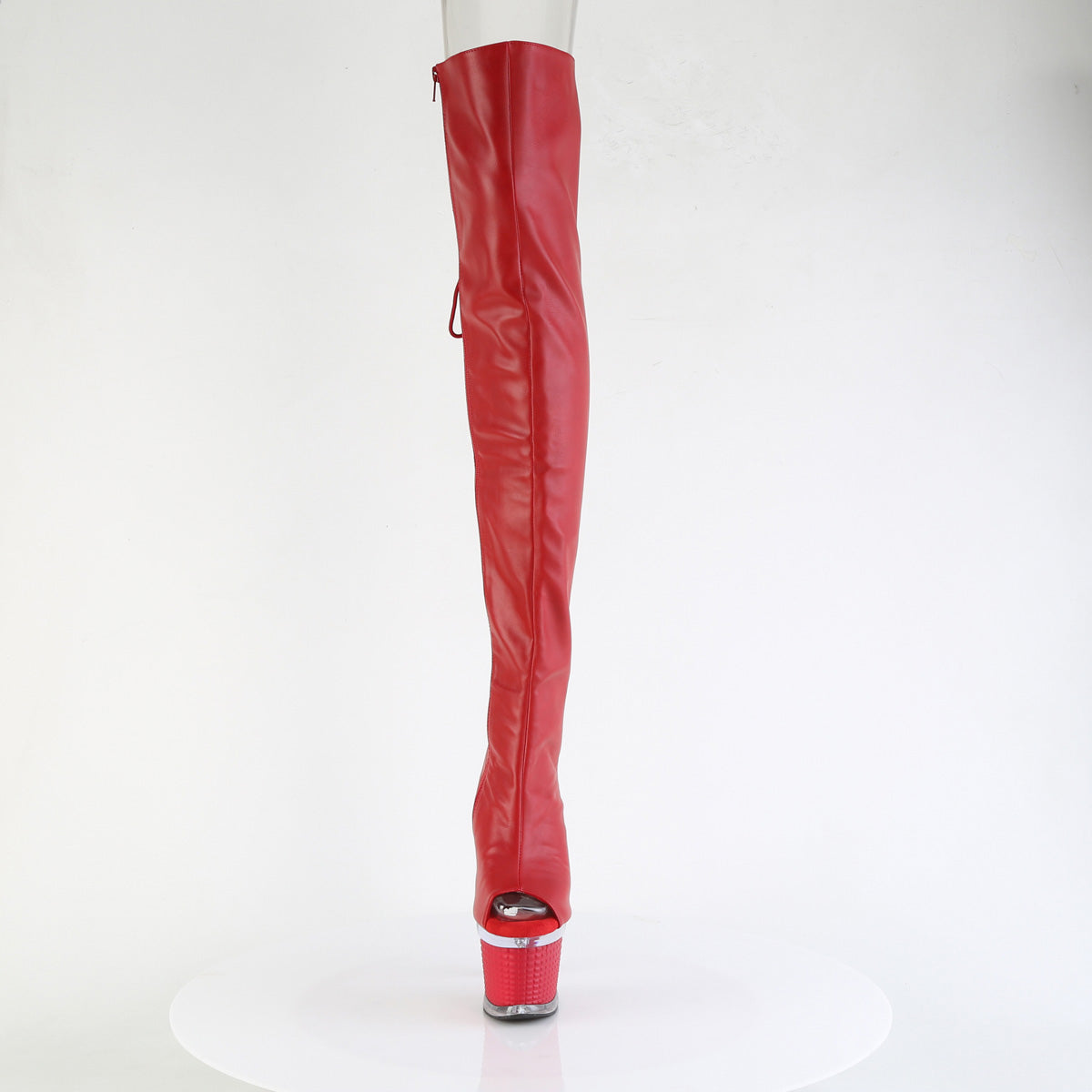 Pleaser Women's Platform Shoes SPECTATOR-3030 Red Faux Leather/Clr-Red Matte