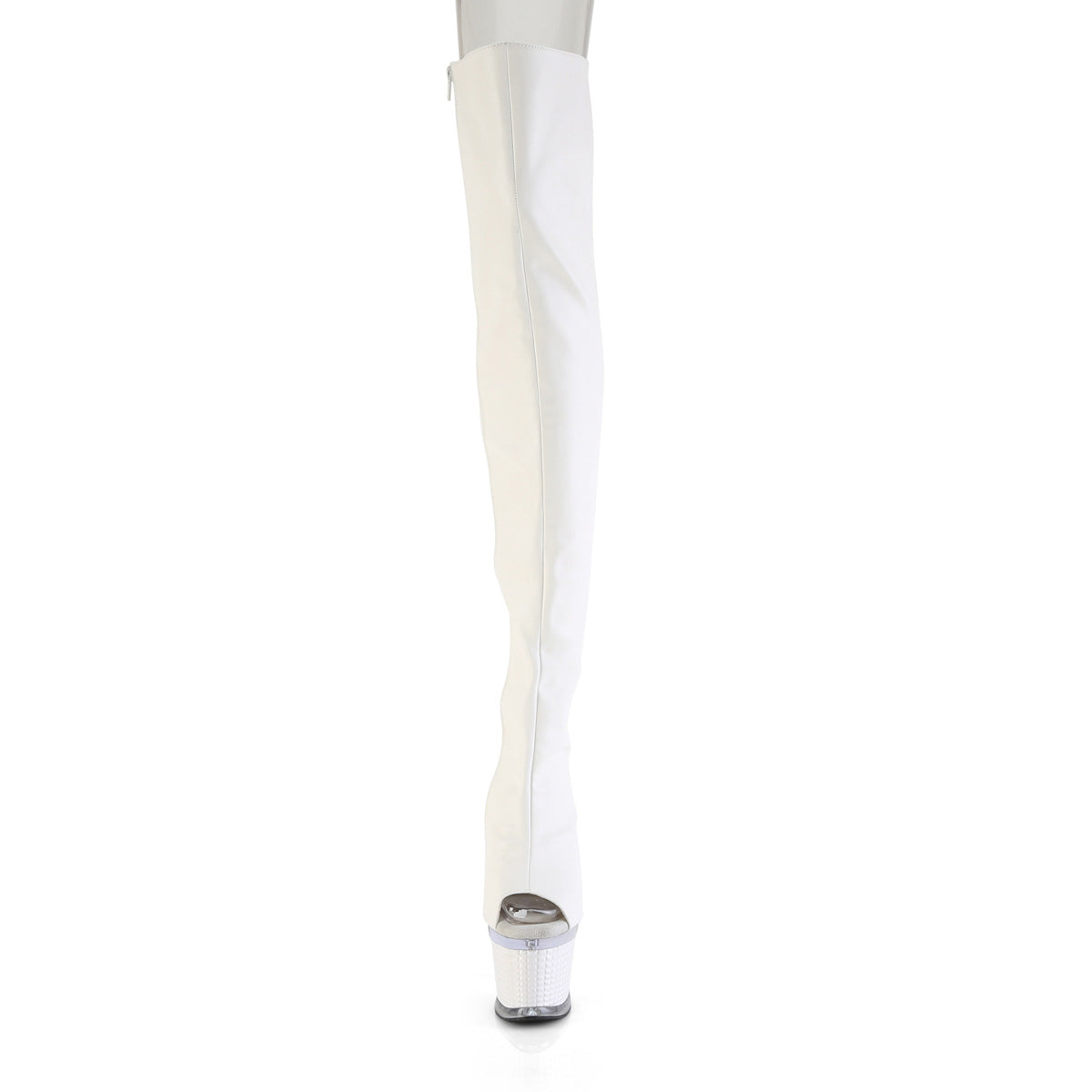 Pleaser Women's Platform Shoes SPECTATOR-3030 Wht Faux Leather/Clr-Wht Matte
