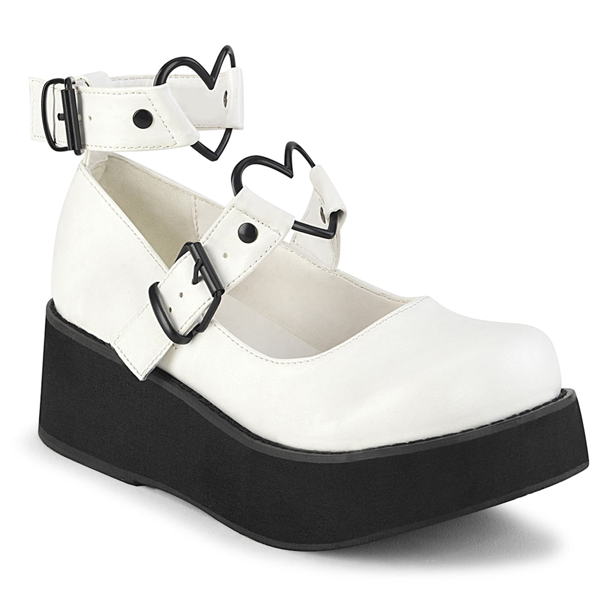DemoniaCult Frauenpumpen SPRITE-02 wht veganes Leder