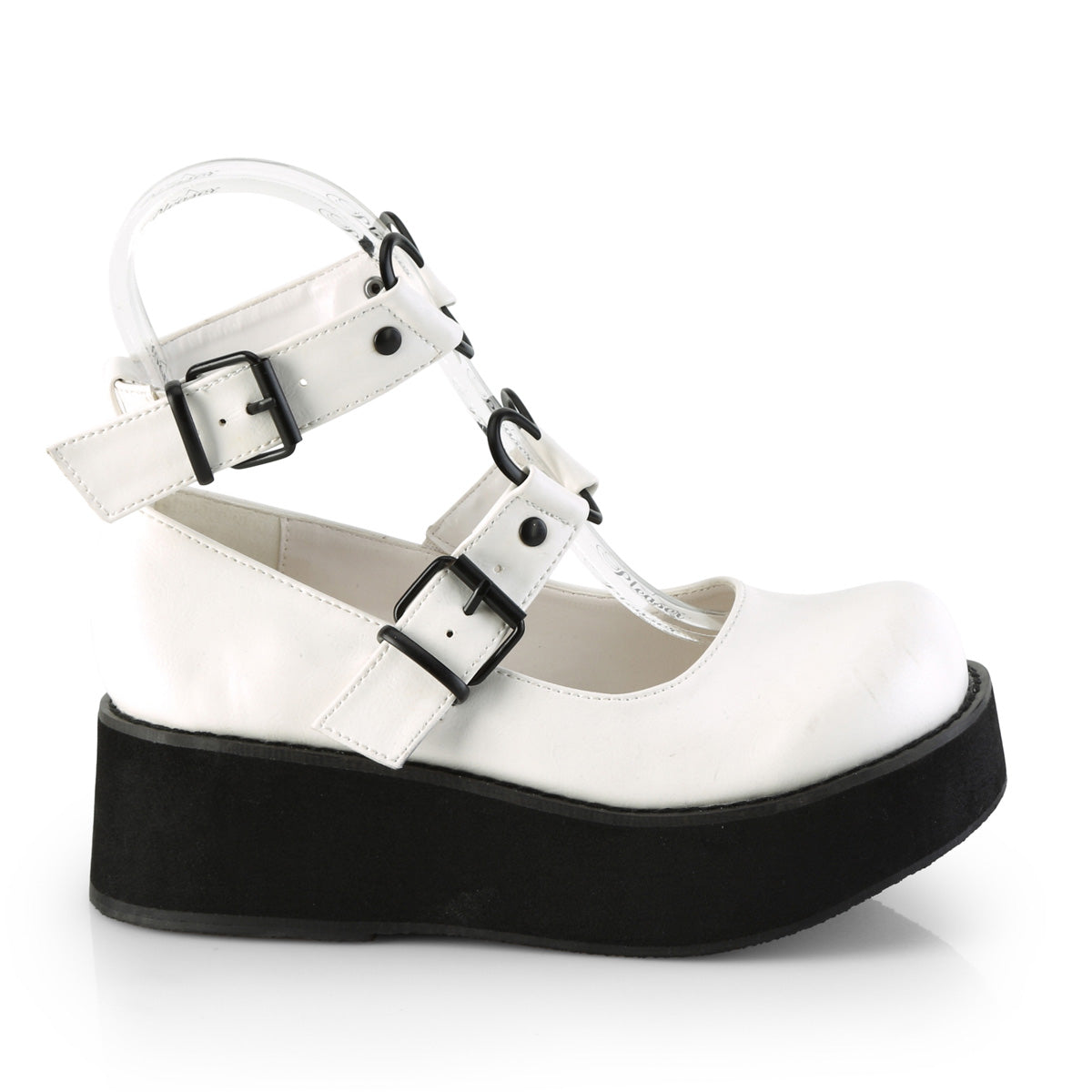 DemoniaCult Frauenpumpen SPRITE-02 wht veganes Leder
