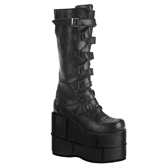DemoniaCult Herrenstiefel STACK-308 BLK Vegan Leder