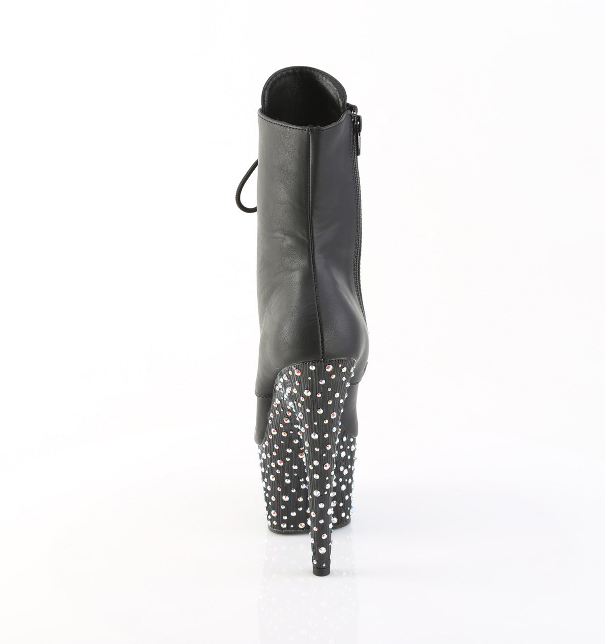 Pleaser Women's Platform Shoes STARDANCE-1020 Blk Faux Leather/Blk-Slv Multi RS