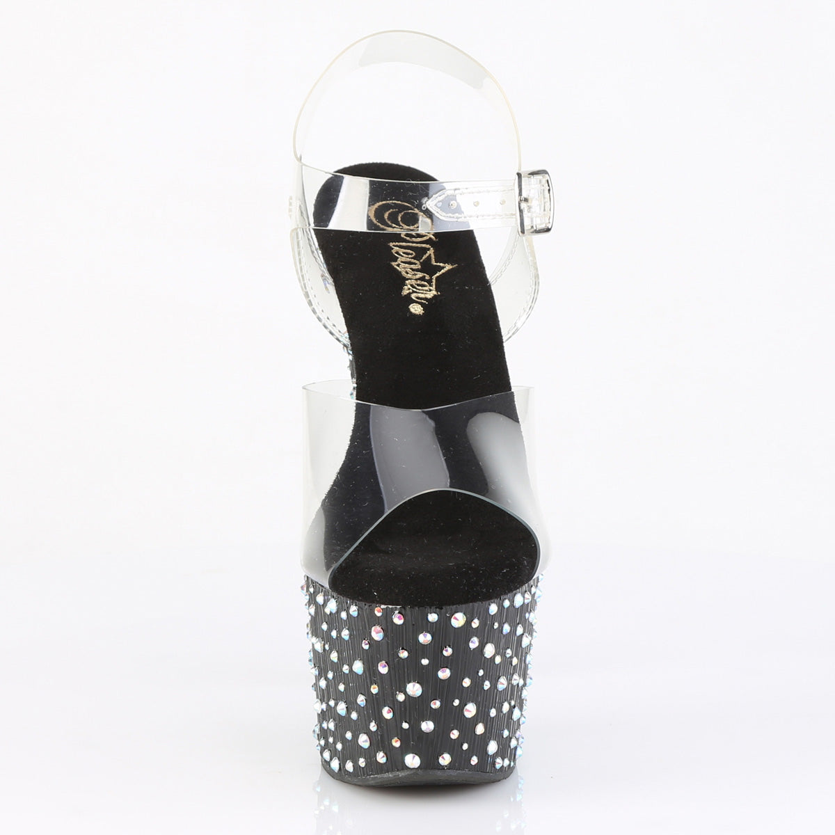 Pleaser Women's Platform Shoes STARDANCE-708 Clr/Blk-Slv Multi RS