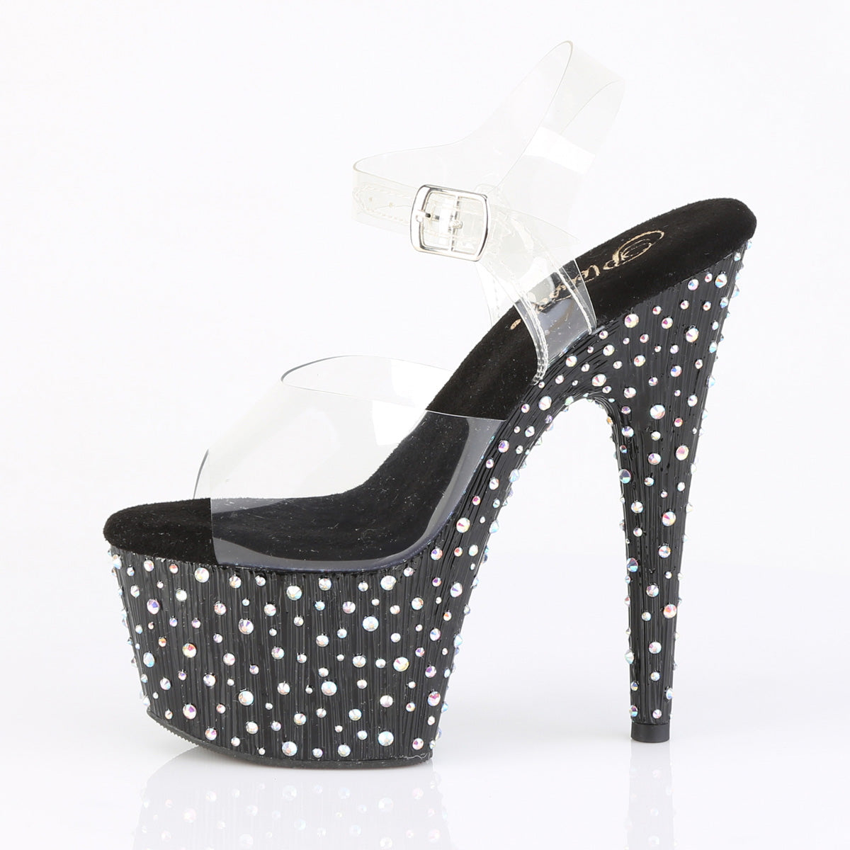 Pleaser Women's Platform Shoes STARDANCE-708 Clr/Blk-Slv Multi RS