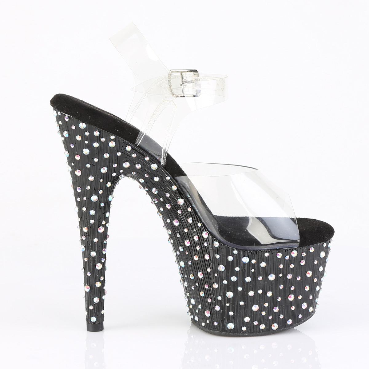 Pleaser Women's Platform Shoes STARDANCE-708 Clr/Blk-Slv Multi RS