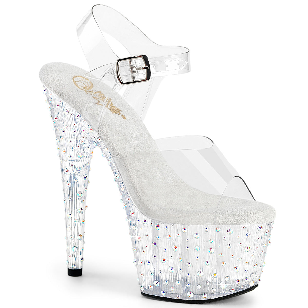 Pleaser Women's Platform Shoes STARDANCE-708 Clr/Clr-Slv Multi RS