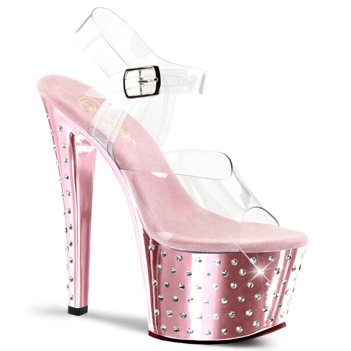 Pleaser Damen STARDUST-708 CLR/b. Rosa Chrom