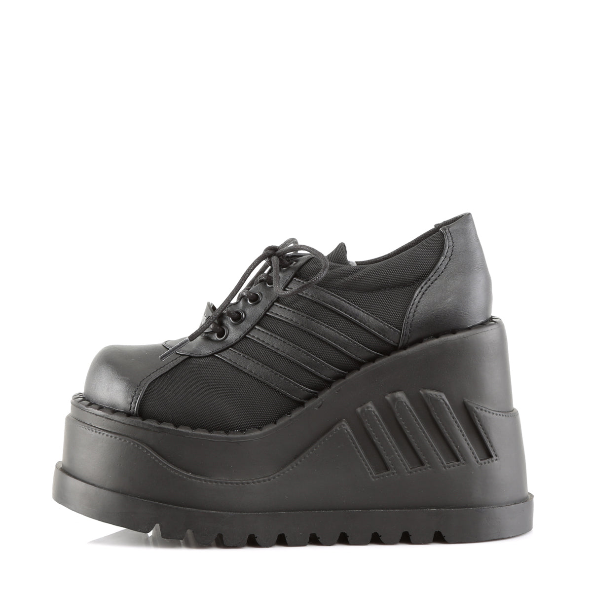 DemoniaCult Frauenpumpen STOMP-08 BLK Vegan Leder