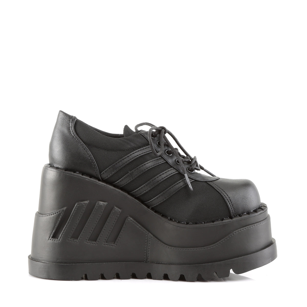 DemoniaCult Frauenpumpen STOMP-08 BLK Vegan Leder