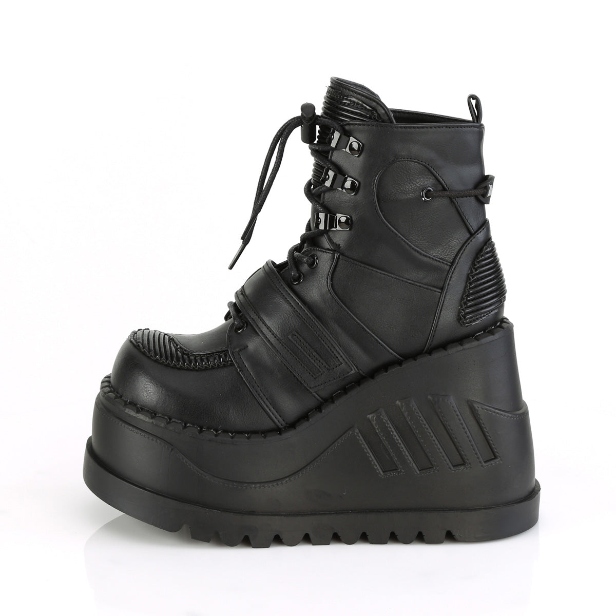 DemoniaCult Damenknöchelstiefel STOMP-13 BLK Vegan Leder