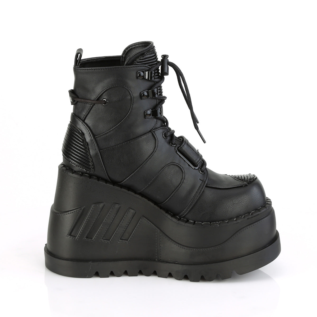 DemoniaCult Damenknöchelstiefel STOMP-13 BLK Vegan Leder