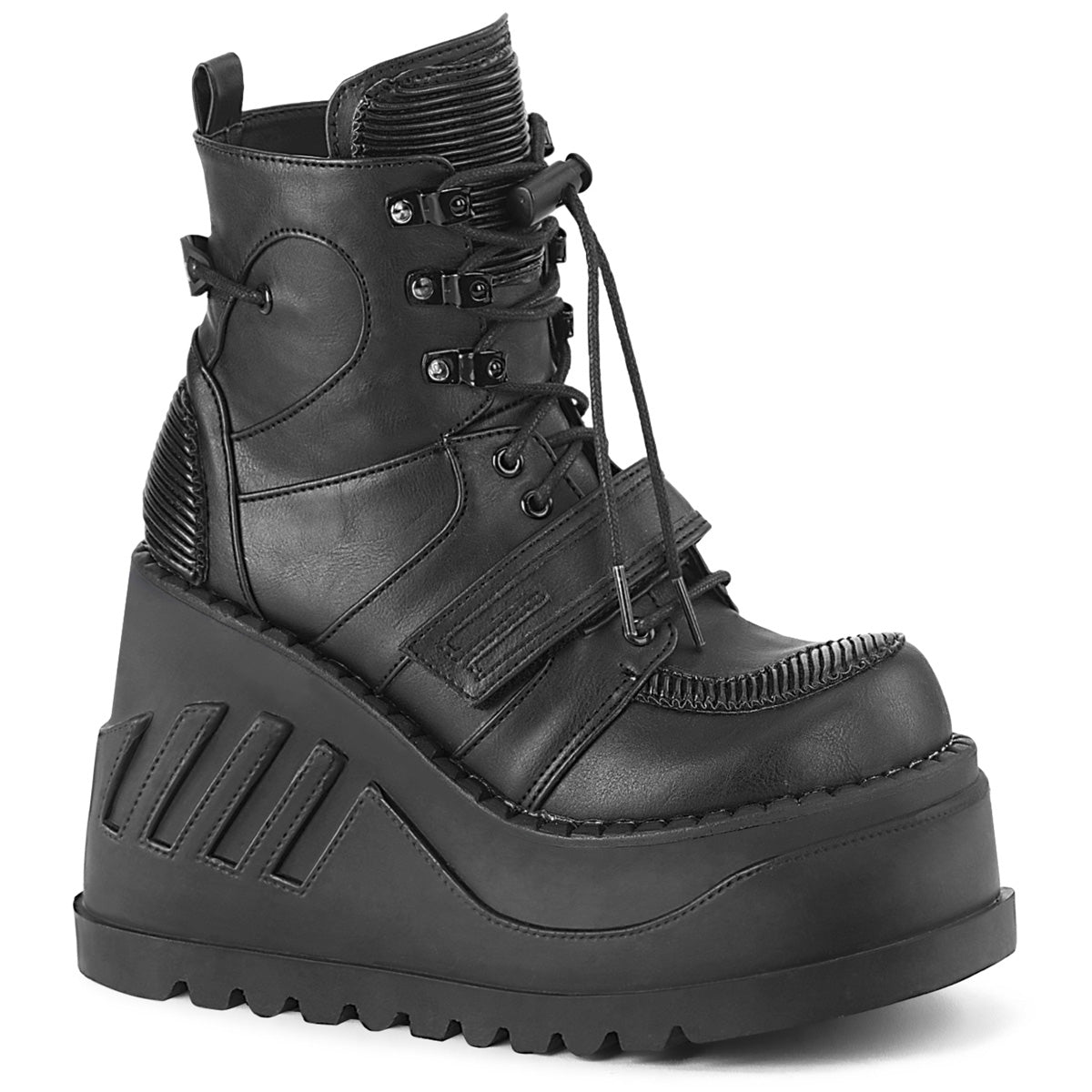 DemoniaCult Damenknöchelstiefel STOMP-13 BLK Vegan Leder