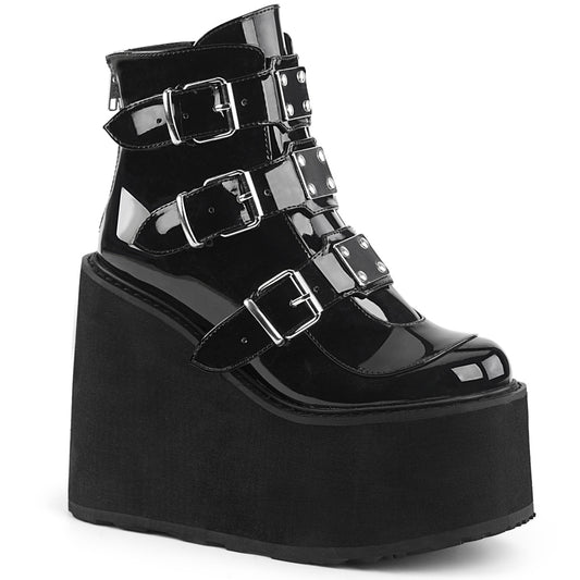 DemoniaCult Damenknöchelstiefel SWING-105 BLK Patent