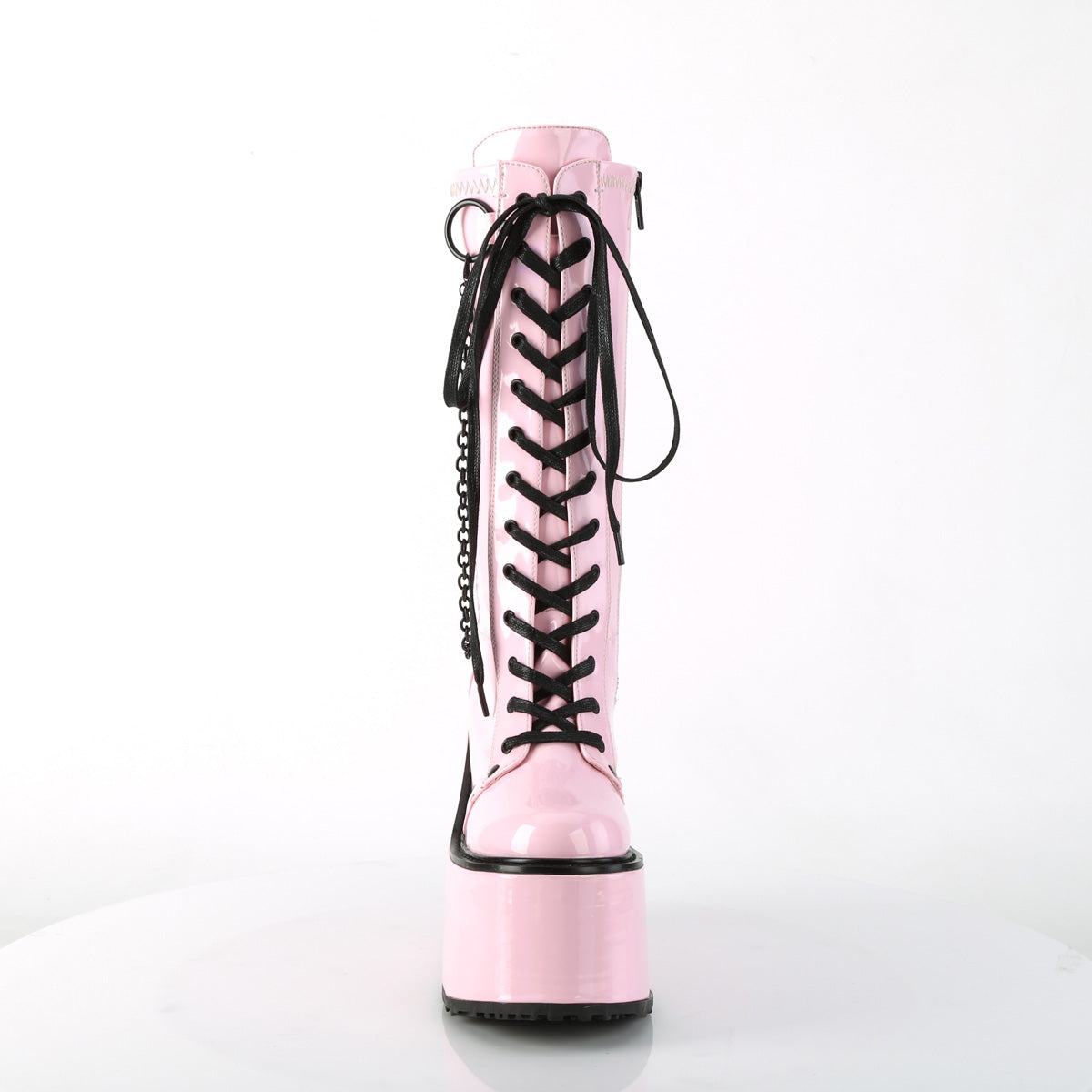 DemoniaCult Stiefel SWING-150 B. Pink Holographic Stretch Pat
