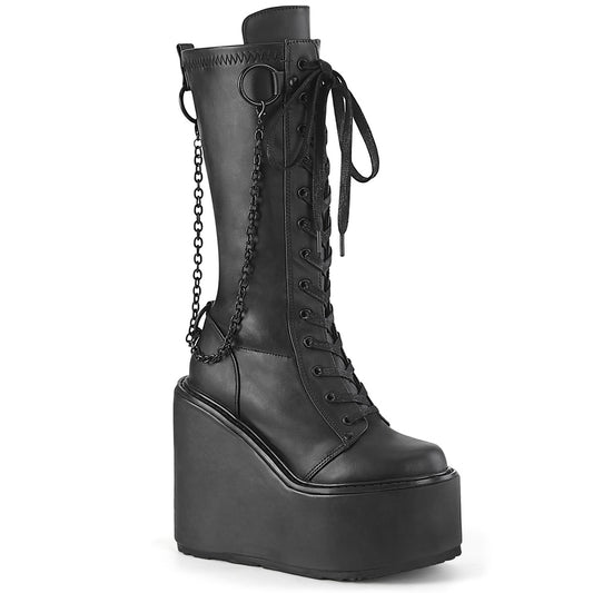 DemoniaCult  Stiefel SWING-150 BLK Stretch Vegan Leder