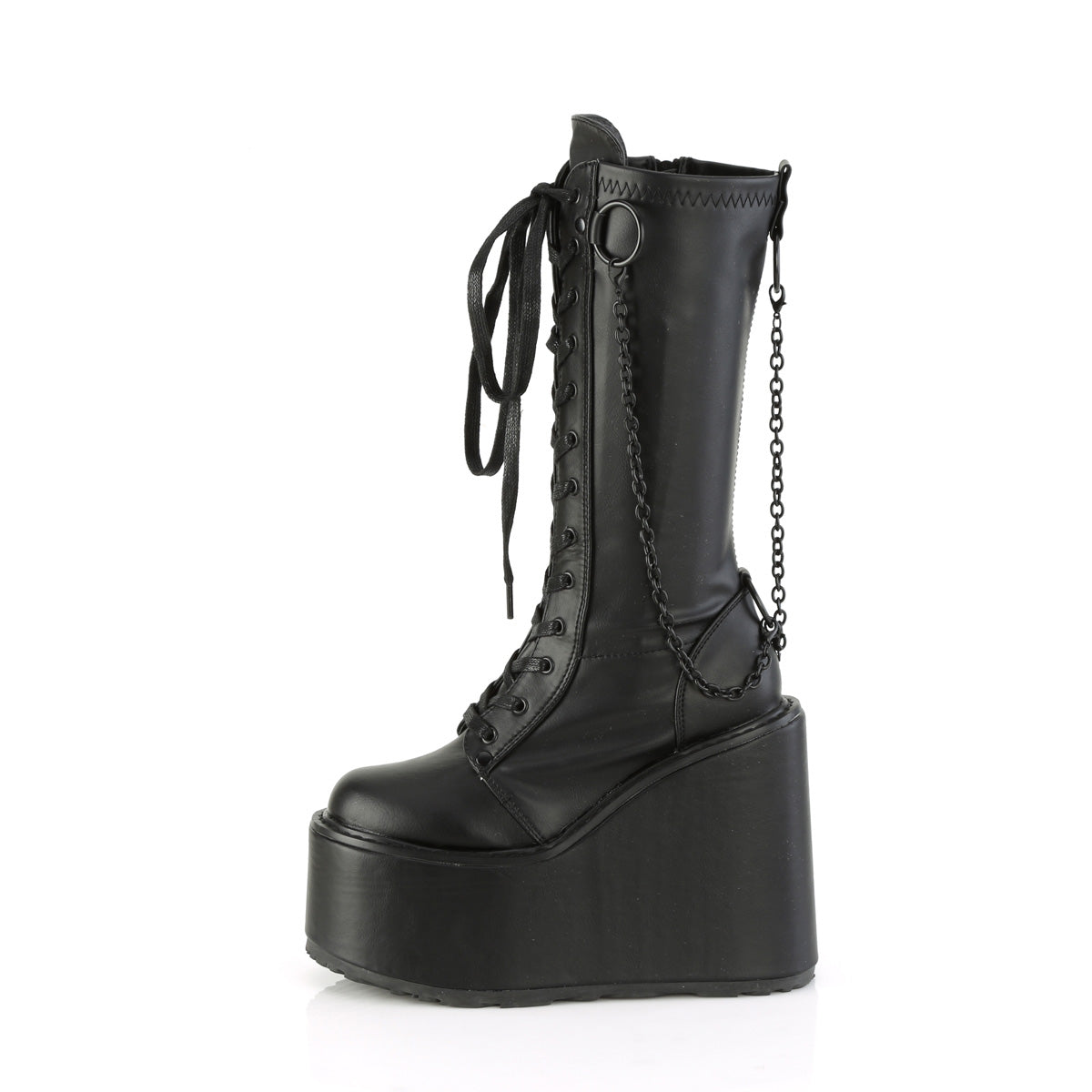 DemoniaCult Stiefel SWING-150 BLK Stretch Vegan Leder