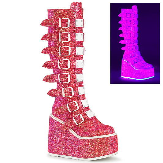 DemoniaCult  Stiefel SWING-815uv Pink Glitter