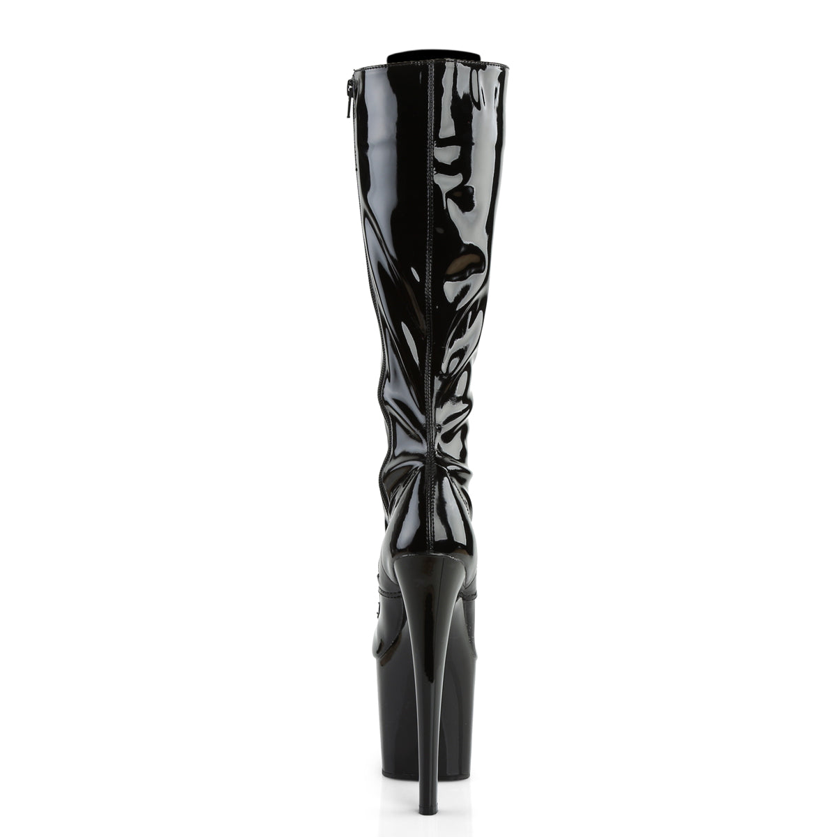 Pleaser Womens Boots. TABOO-2023 BLK Str Pat / BLK