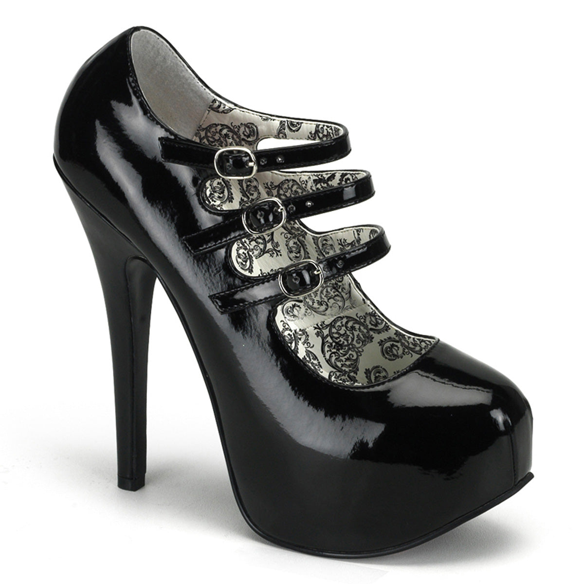 Bordello Frauenpumpen TEEZE-05 BLK Pat.