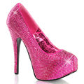 Bordello Frauenpumpen TEEZE-06r H. Rosa Satin Rs