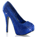 Bordello Frauenpumpen TEEZE-06R Royal Blue Satin Rs