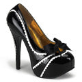 Bordello Frauenpumpen TEEZE-14 BLK-WHT PAT