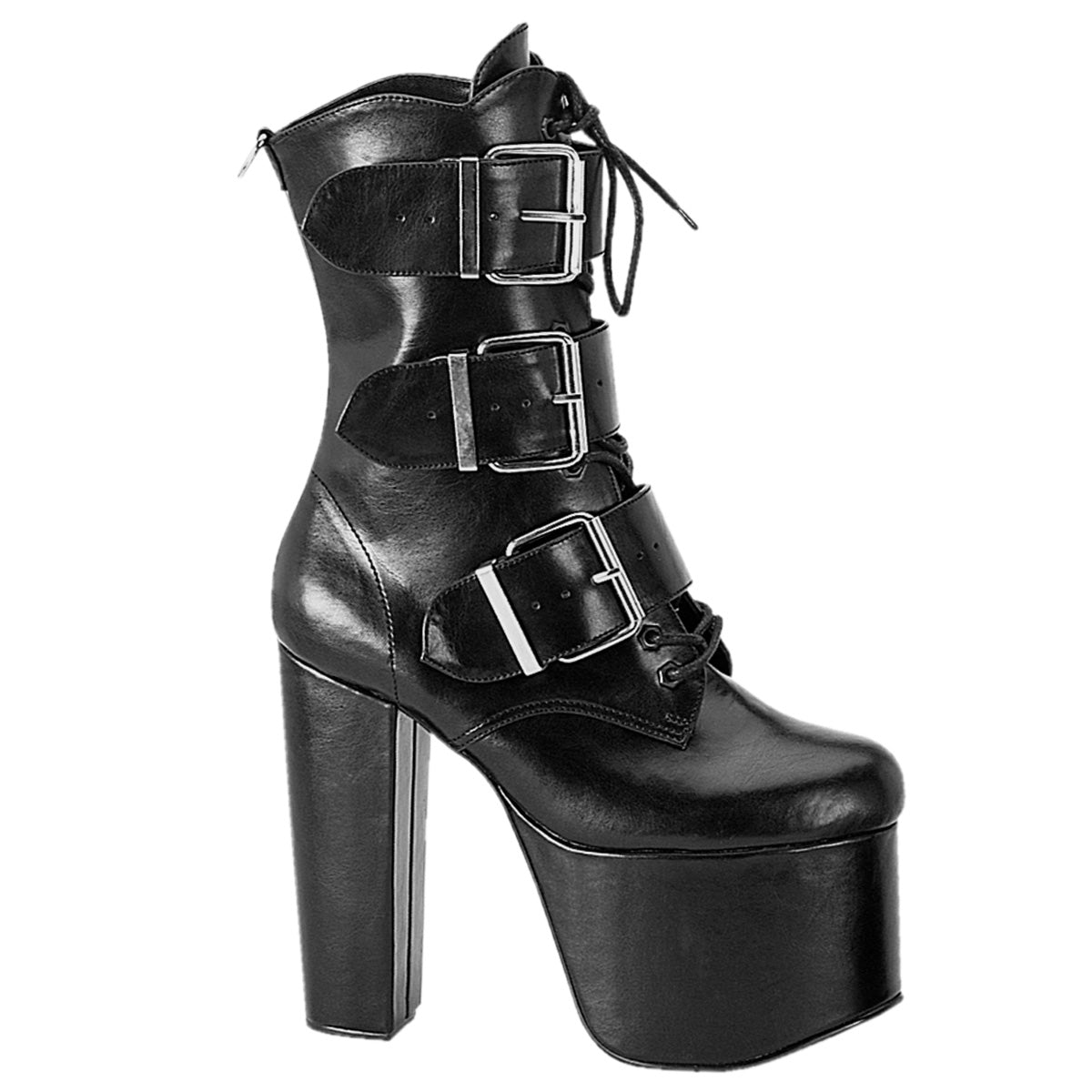 DemoniaCult Damenknöchelstiefel TORMENT-703 BLK Vegan Leder