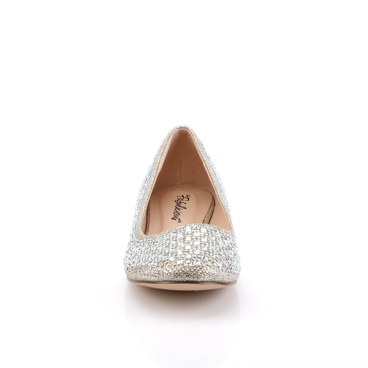 Fabulicious Frauenpumpen TREAT-06 Nude Glitter Mesh Stoff