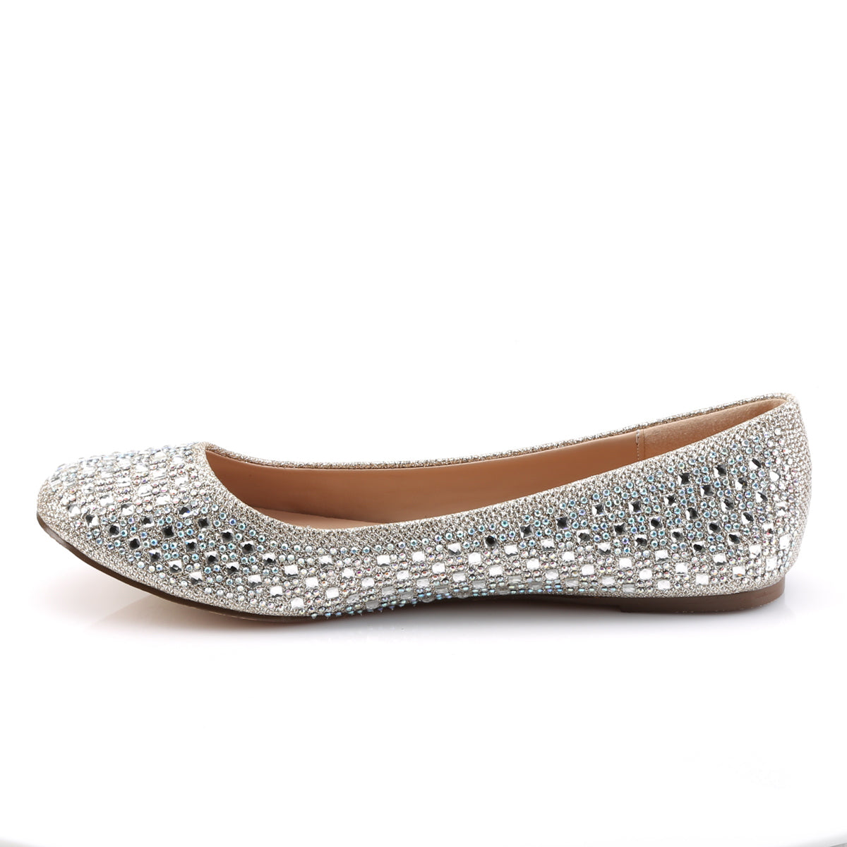 Fabulicious Frauenpumpen TREAT-06 Nude Glitter Mesh Stoff