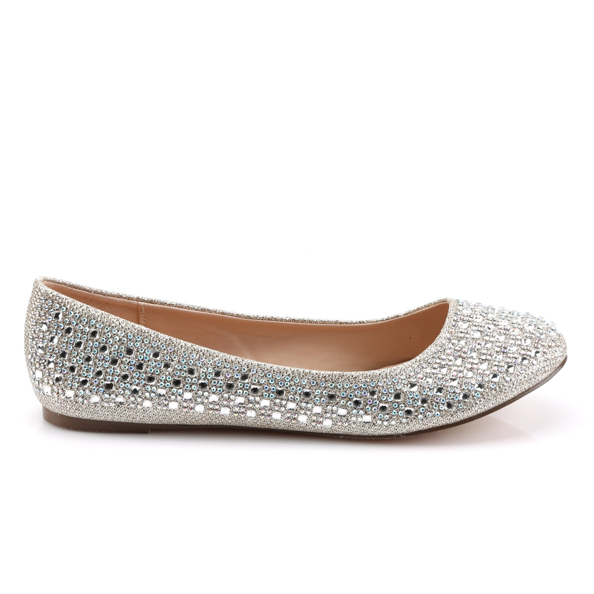 Fabulicious Frauenpumpen TREAT-06 Nude Glitter Mesh Stoff
