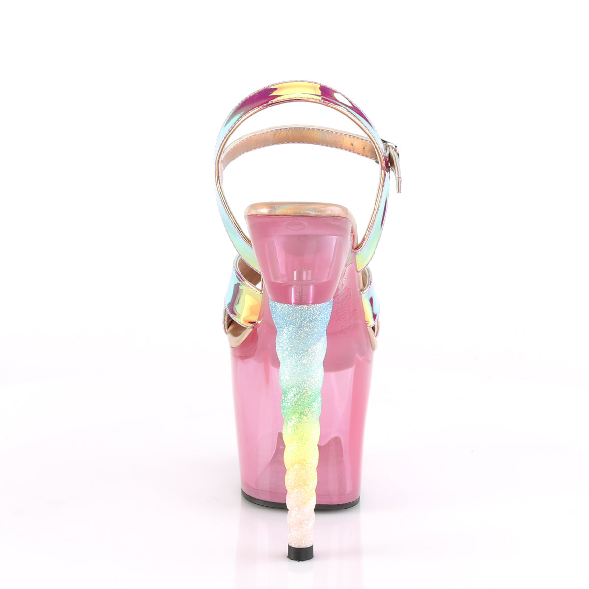 Pleaser Damen Sandalen Unicorn-711t Rosa Shifting TPU / Bubble Gummi Pink getönt