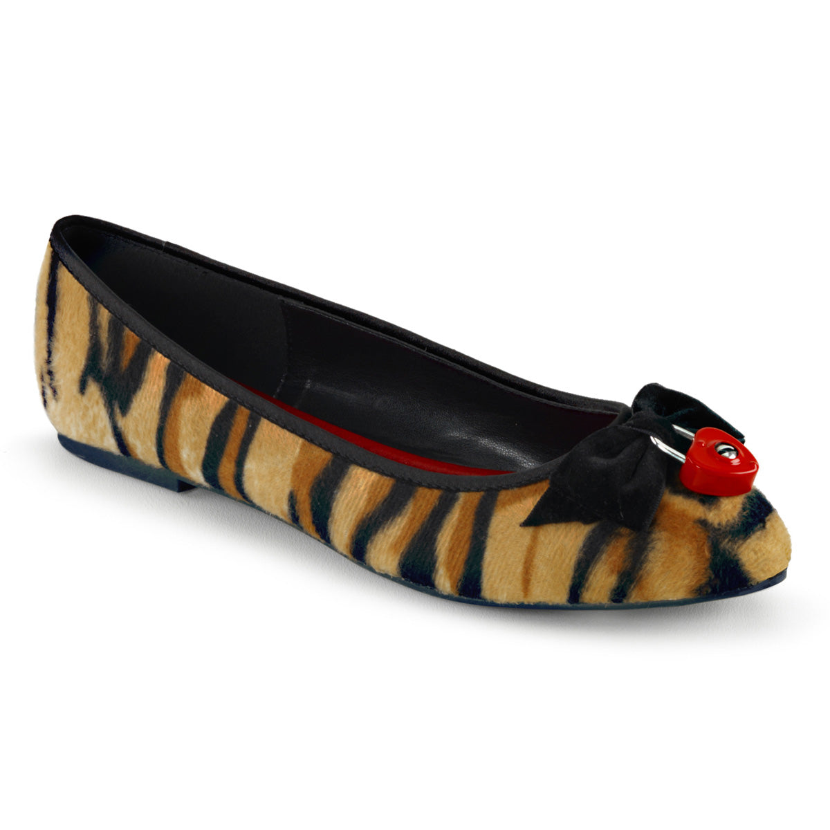 DemoniaCult Damen -Niederschuh VAIL-02 Tigerdruck Kunsthaar