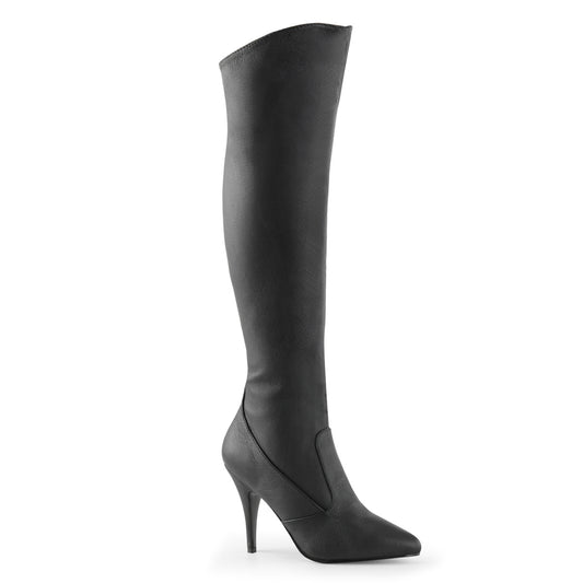 Pleaser Womens Boots. VANITY-2013 BLK-Leder.