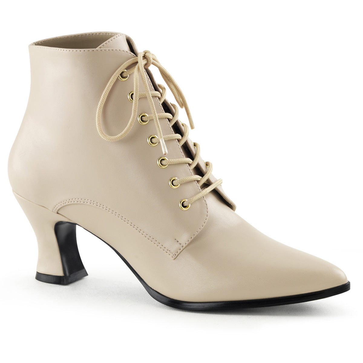 Funtasma Damen Knöchelstiefel VICTORIAN-35 Sahne PU.