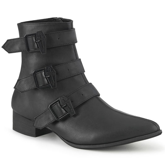 DemoniaCult Herrenstiefel WARLOCK-50-C BLK Vegan Leder