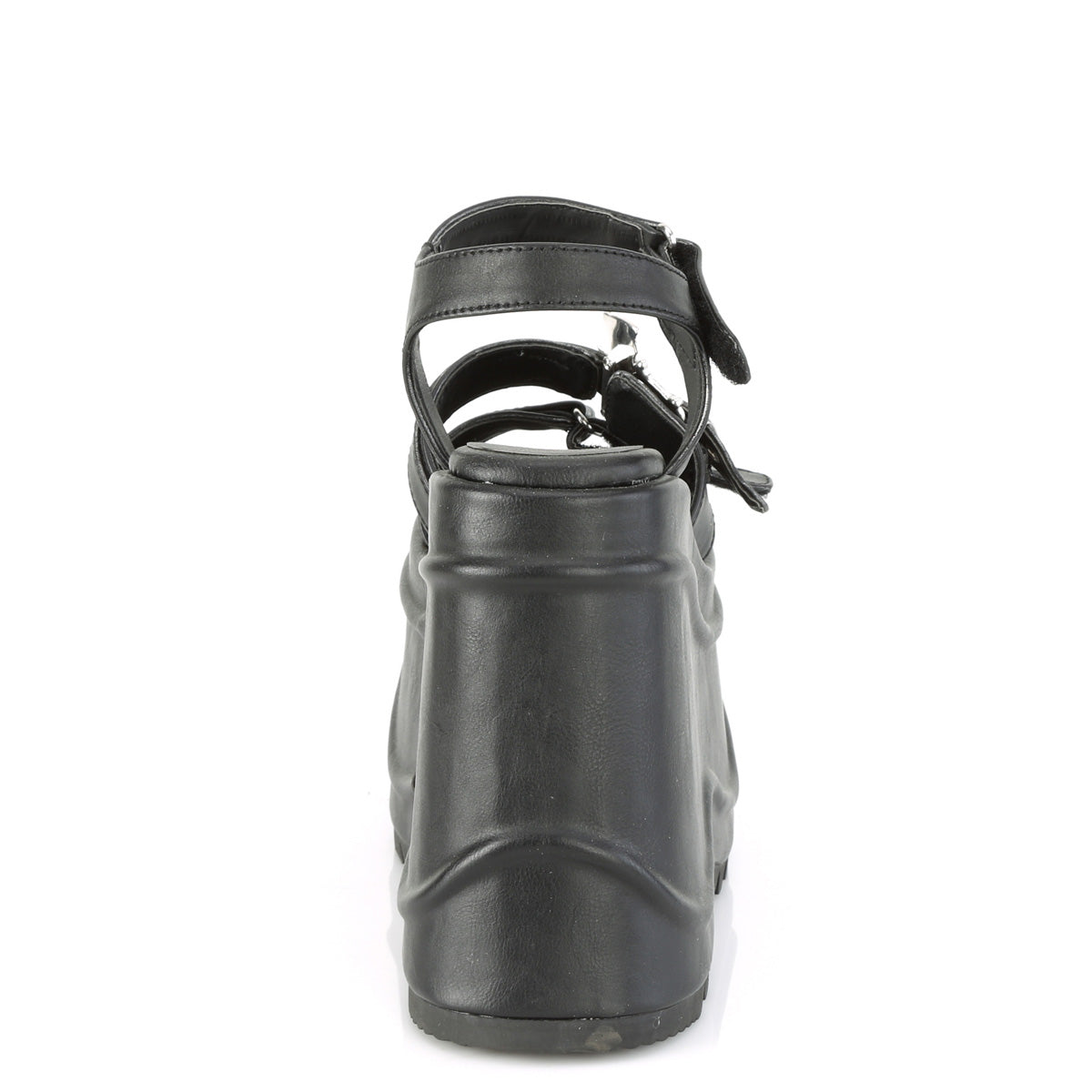 DemoniaCult Frauen Sandalen WAVE-13 BLK Vegan Leder