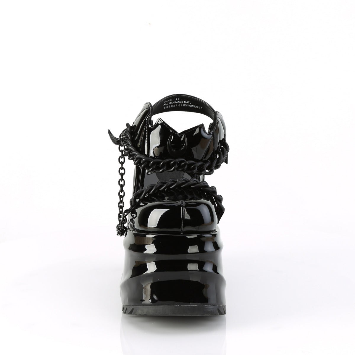 DemoniaCult Frauen Sandalen WAVE-20 Blk Pat