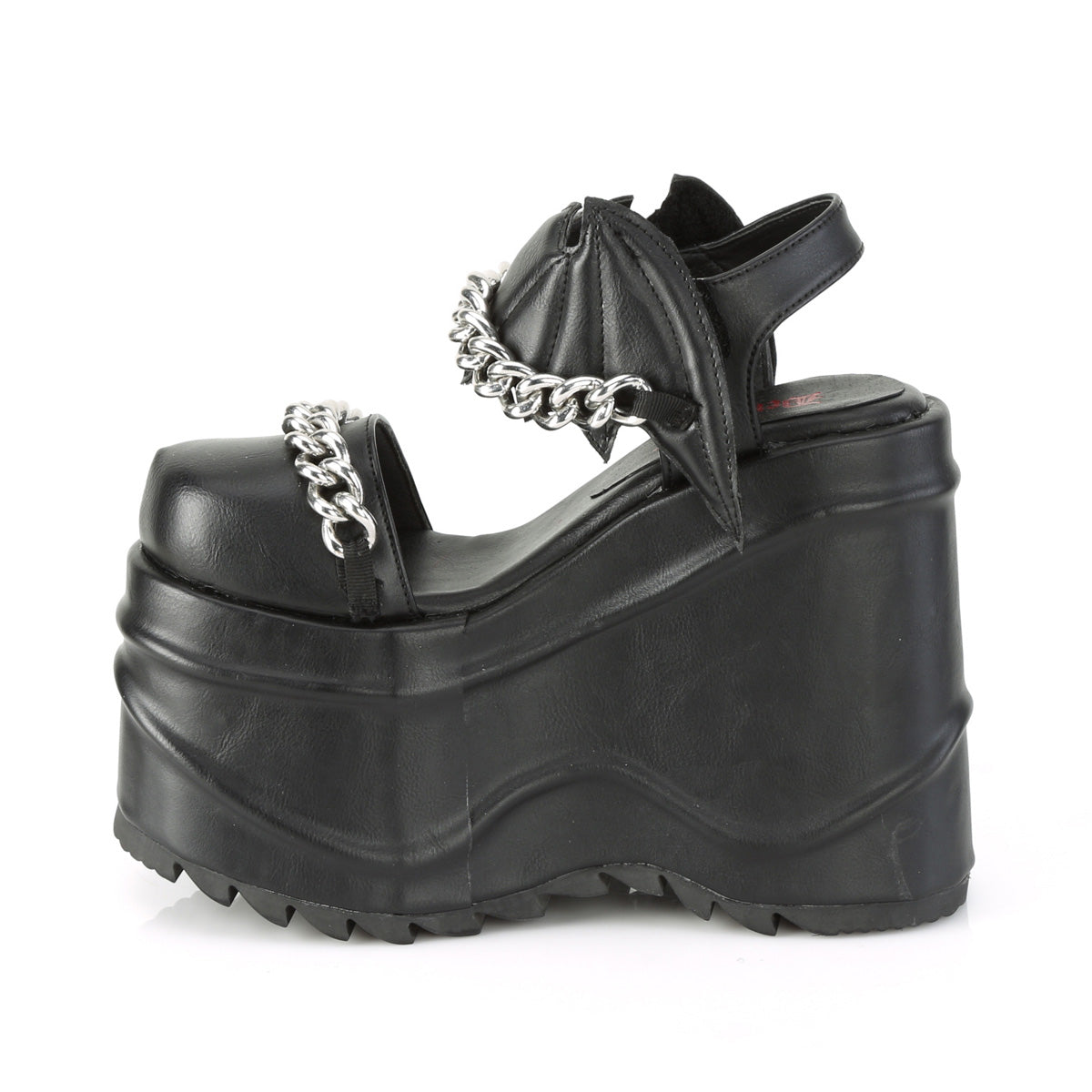 DemoniaCult Frauen Sandalen WAVE-20 BLK Vegan Leder