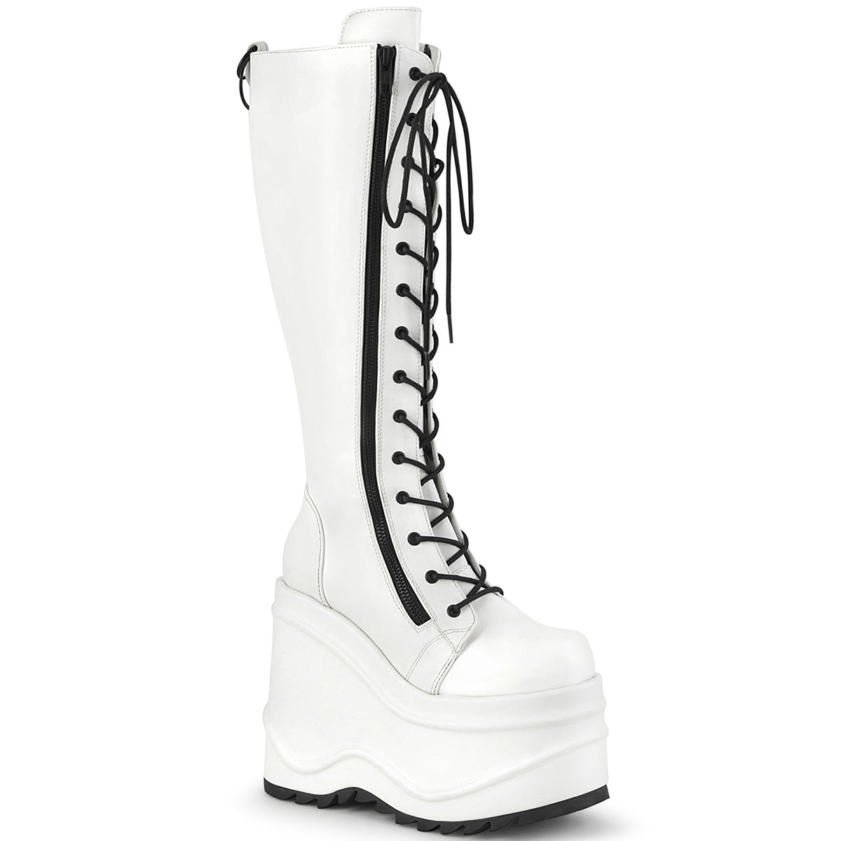 DemoniaCult Frauenstiefel WAVE-200 wht veganes Leder