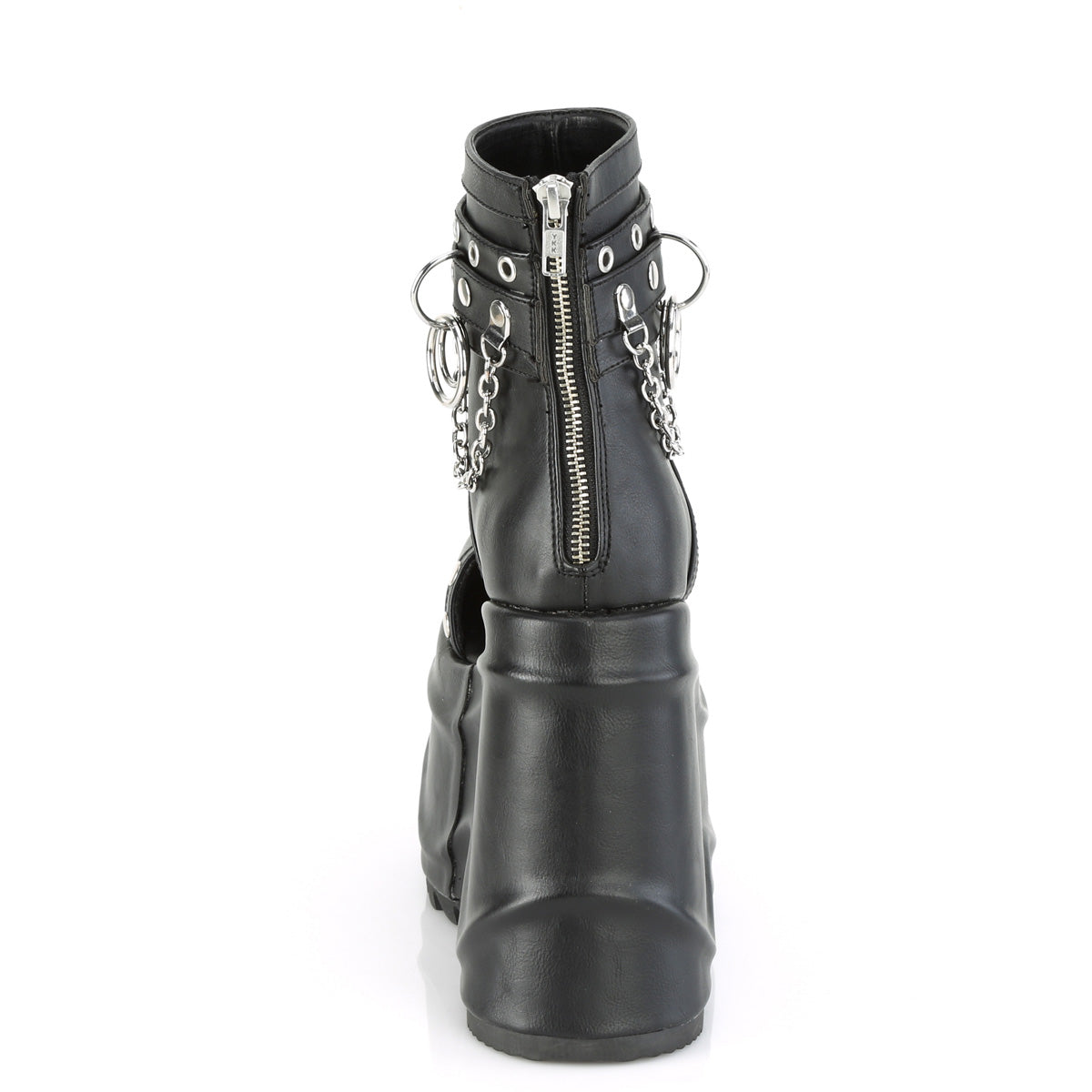 DemoniaCult Frauen Sandalen WAVE-22 BLK Vegan Leder