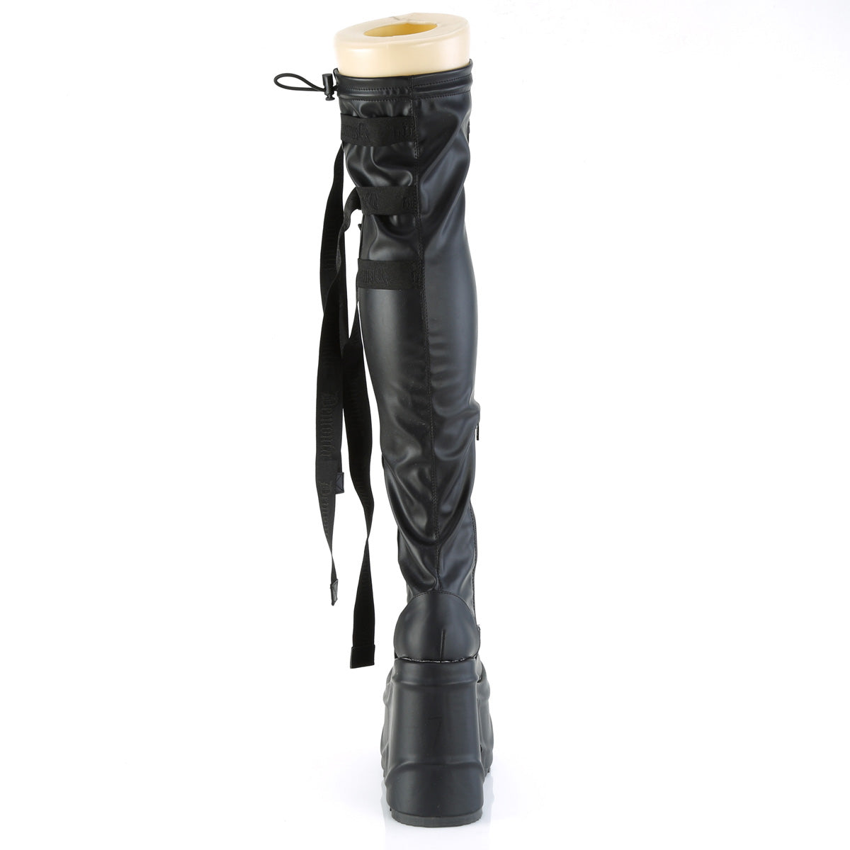 DemoniaCult Frauenstiefel WAVE-315 BLK Stretch Vegan Leder